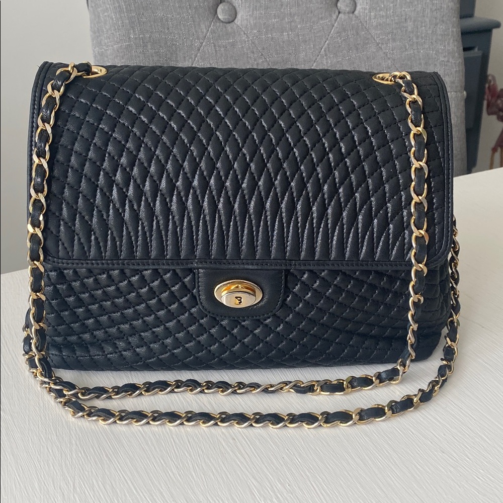 Bally Quilted Lambskin Leather Shoulder Bag Crossbody - Vintage Italian Luxury - Picture 3 of 15